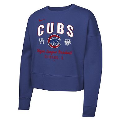 Girls Youth Nike Royal Chicago Cubs Fleece Sweatshirt
