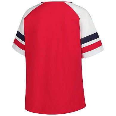 Women's Profile Red St. Louis Cardinals Plus Sized Arched Notch Neck T-Shirt