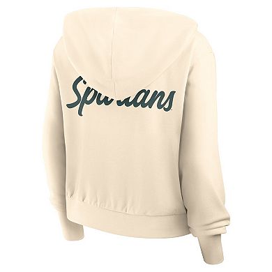 Women's Nike Cream Michigan State Spartans Cropped Chill Full-Zip Hoodie