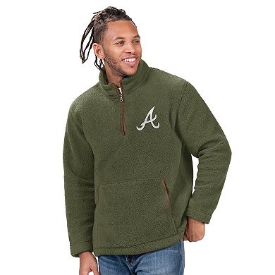Men's�G-III Sports by Carl Banks Hunter Green Atlanta Braves Everest Fleece Quarter-Zip Jacket