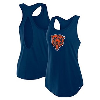 Women's Fanatics Navy Chicago Bears Iron Fan Tank Top