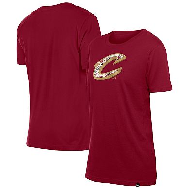 Women's New Era Wine Cleveland Cavaliers Glam Game Flower T-Shirt