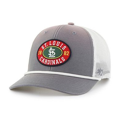 Men's '47 Gray/White St. Louis Cardinals Tide Sweep Rope Trucker Adjustable Hat