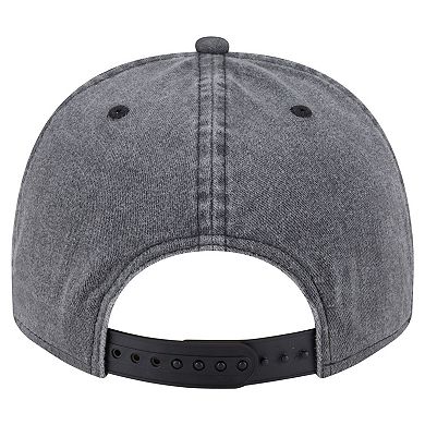 Men's New Era Black Philadelphia Eagles Throwback Washed A-Frame 9FIFTY Snapback Hat
