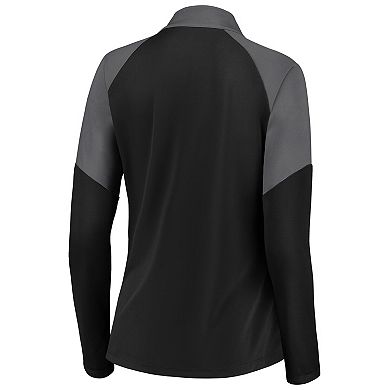 Women's Fanatics Black Minnesota United FC Interlock Quarter-Zip Pullover