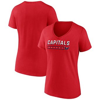 Women's Fanatics Red Washington Capitals V-Neck T-Shirt
