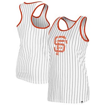 Women's New Era White San Francisco Giants Gameday Pinstripe Tank Top
