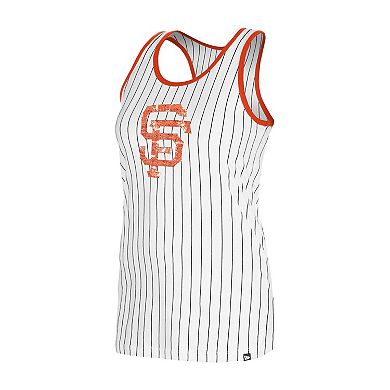 Women's New Era White San Francisco Giants Gameday Pinstripe Tank Top