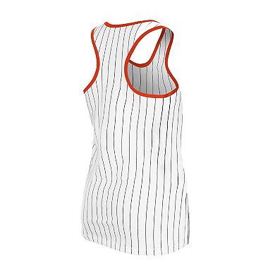 Women's New Era White San Francisco Giants Gameday Pinstripe Tank Top