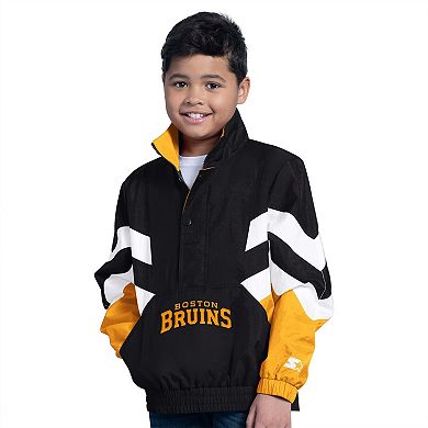 Youth Starter Black Boston Bruins Prospect Half-Zip Pullover Top