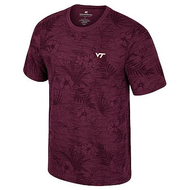 Men's Colosseum Maroon Virginia Tech Hokies Floral Printed T-Shirt