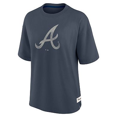 Women's Fanatics Blue Atlanta Braves Oversized Elements Raw Edge Future Ground T-Shirt