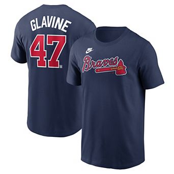 Men's Nike Tom Glavine Navy Atlanta Braves Fuse Name & Number T-Shirt