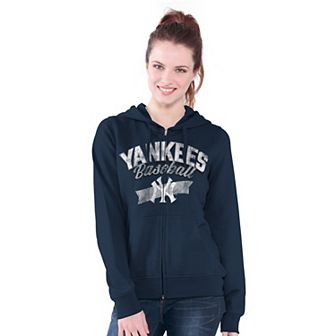 Women's G-III 4Her by Carl Banks Navy New York Yankees Wild Cat Full-Zip Hoodie