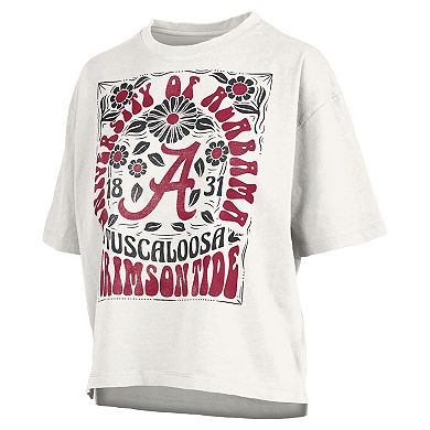 Women's Pressbox White Alabama Crimson Tide Harmony Oversized T-Shirt