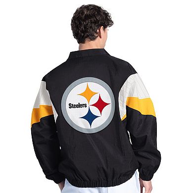 Men's Starter Black Pittsburgh Steelers Yard Line Full-Zip Jacket