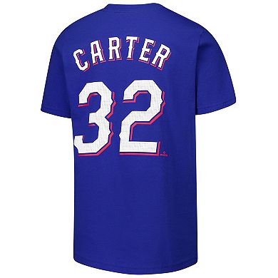 Youth Nike Evan Carter Royal Texas Rangers Name & Number T-Shirt