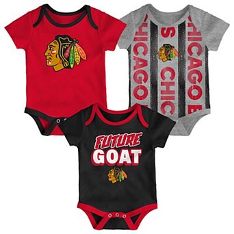 Newborn Chicago Blackhawks Loyal Buddies Three-Pack Bodysuit Set