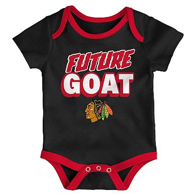 Newborn Chicago Blackhawks Loyal Buddies Three-Pack Bodysuit Set
