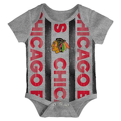 Newborn Chicago Blackhawks Loyal Buddies Three-Pack Bodysuit Set