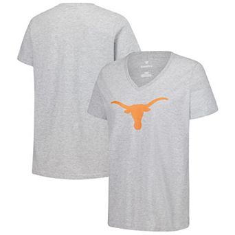 Women's Fanatics Gray Texas Longhorns Primary Logo V-Neck T-Shirt