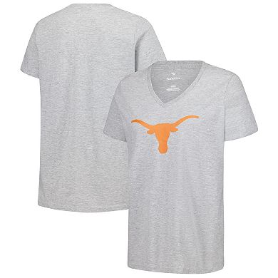 Women's Fanatics Gray Texas Longhorns Primary Logo V-Neck T-Shirt