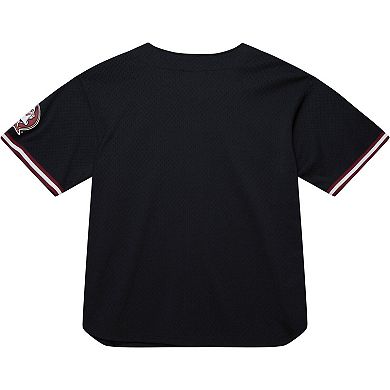 Men's Mitchell & Ness Black Florida State Seminoles On The Clock Full-Button Fashion Jersey