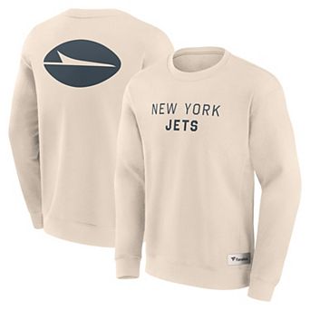 Men's Fanatics Cream New York Jets Elements Future Ground Lettering Pullover Sweatshirt