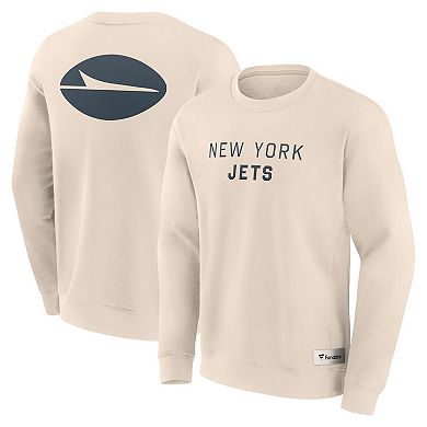 Men's Fanatics Cream New York Jets Elements Future Ground Lettering Pullover Sweatshirt