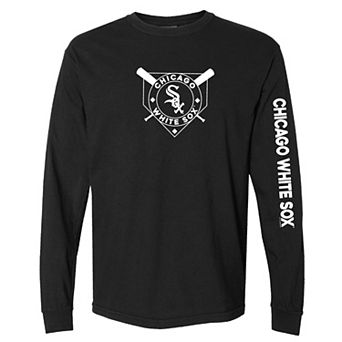 Women's Soft as a Grape Black Chicago White Sox Pigment Dye Long Sleeve T-Shirt