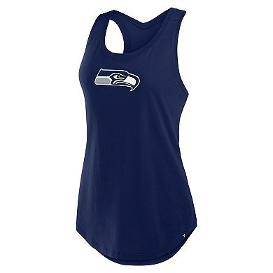 Women's Fanatics College Navy Seattle Seahawks Iron Fan Tank Top