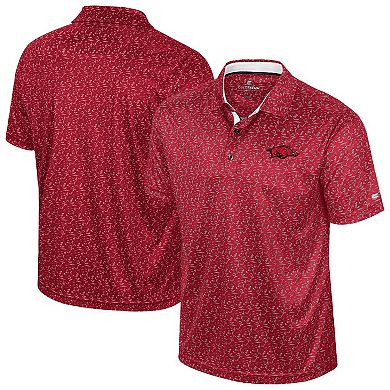 Men's Colosseum Cardinal Arkansas Razorbacks Sublimated Golf Polo