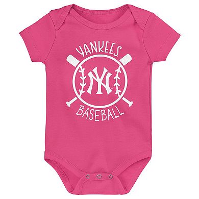 Infant New York Yankees Slide Home Three-Pack Bodysuit Set
