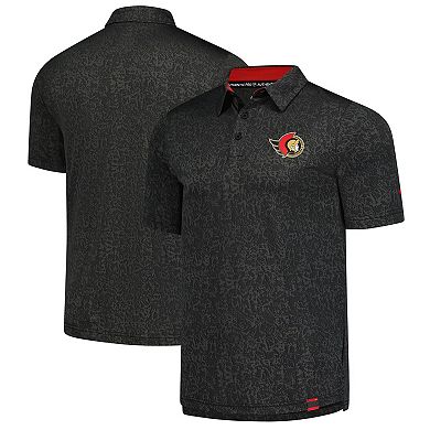 Men's Fanatics Black Ottawa Senators Authentic Pro Jacquard Polo