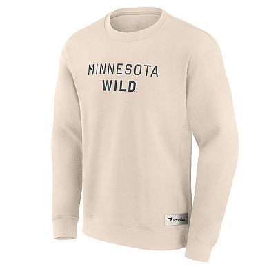 Men's Fanatics Cream Minnesota Wild Elements Future Ground Lettering Pullover Sweatshirt