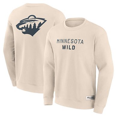 Men's Fanatics Cream Minnesota Wild Elements Future Ground Lettering Pullover Sweatshirt