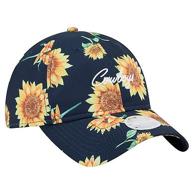 Women's New Era Navy Dallas Cowboys Adventure Sunflower 9TWENTY Adjustable Hat