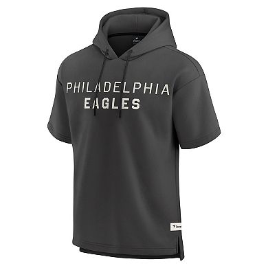 Men's Fanatics Charcoal Philadelphia Eagles Elements Future Ground Lettering Short Sleeve Pullover Hoodie