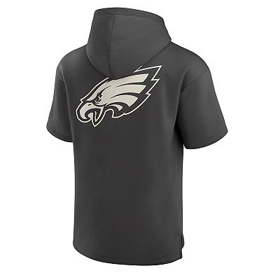 Men's Fanatics Charcoal Philadelphia Eagles Elements Future Ground Lettering Short Sleeve Pullover Hoodie