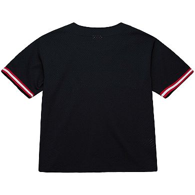 Men's Mitchell & Ness Black Alabama Crimson Tide On The Clock Full-Button Fashion Jersey