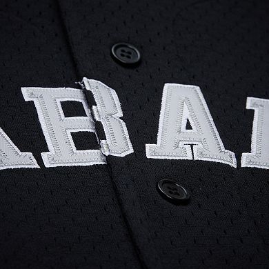 Men's Mitchell & Ness Black Alabama Crimson Tide On The Clock Full-Button Fashion Jersey