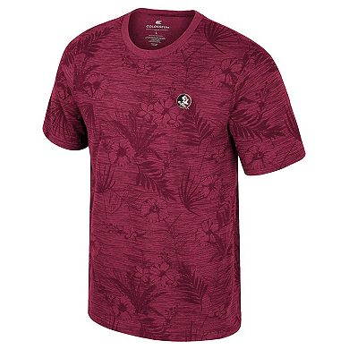 Men's Colosseum Garnet Florida State Seminoles Floral Printed T-Shirt