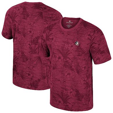 Men's Colosseum Garnet Florida State Seminoles Floral Printed T-Shirt