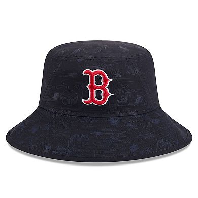 Men's New Era Navy Boston Red Sox 2025 Spring Training All Over Print Bucket Hat
