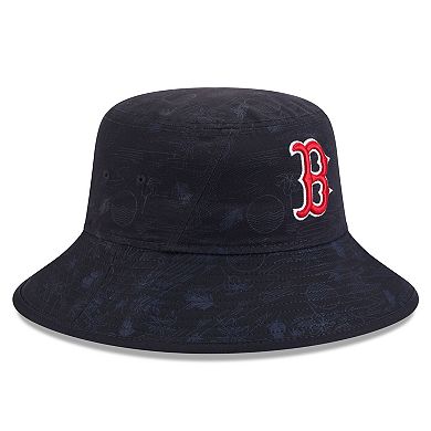 Men's New Era Navy Boston Red Sox 2025 Spring Training All Over Print Bucket Hat