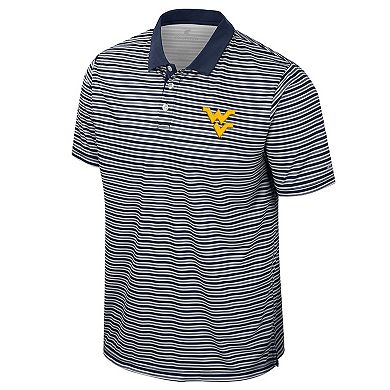 Men's Colosseum Navy West Virginia Mountaineers Striped Polo