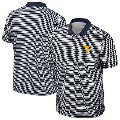 Men's Colosseum Navy West Virginia Mountaineers Striped Polo