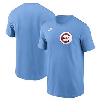 Men's Nike Light Blue Chicago Cubs Cooperstown Wordmark T-Shirt