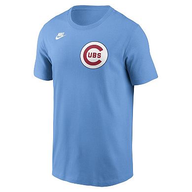 Men's Nike Light Blue Chicago Cubs Cooperstown Wordmark T-Shirt