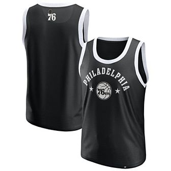 Men's Fanatics Black Philadelphia 76ers Mesh Tank Top